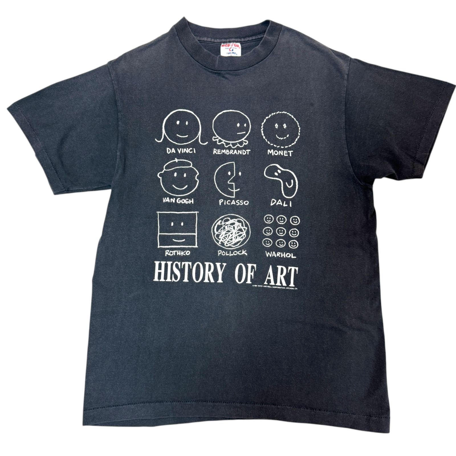 90s HISTORY OF ART アートプリントTシャツ Lサイズ スマイル アート 