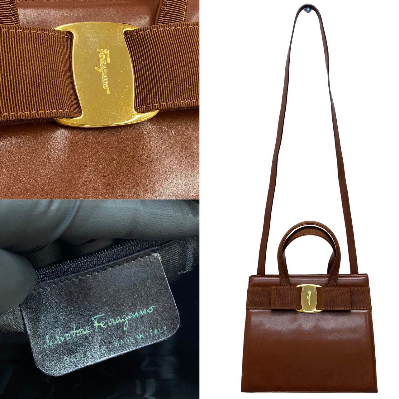 極 美品 Salvatore Ferragamo サルヴァトーレフェラガモ ヴァラリボン