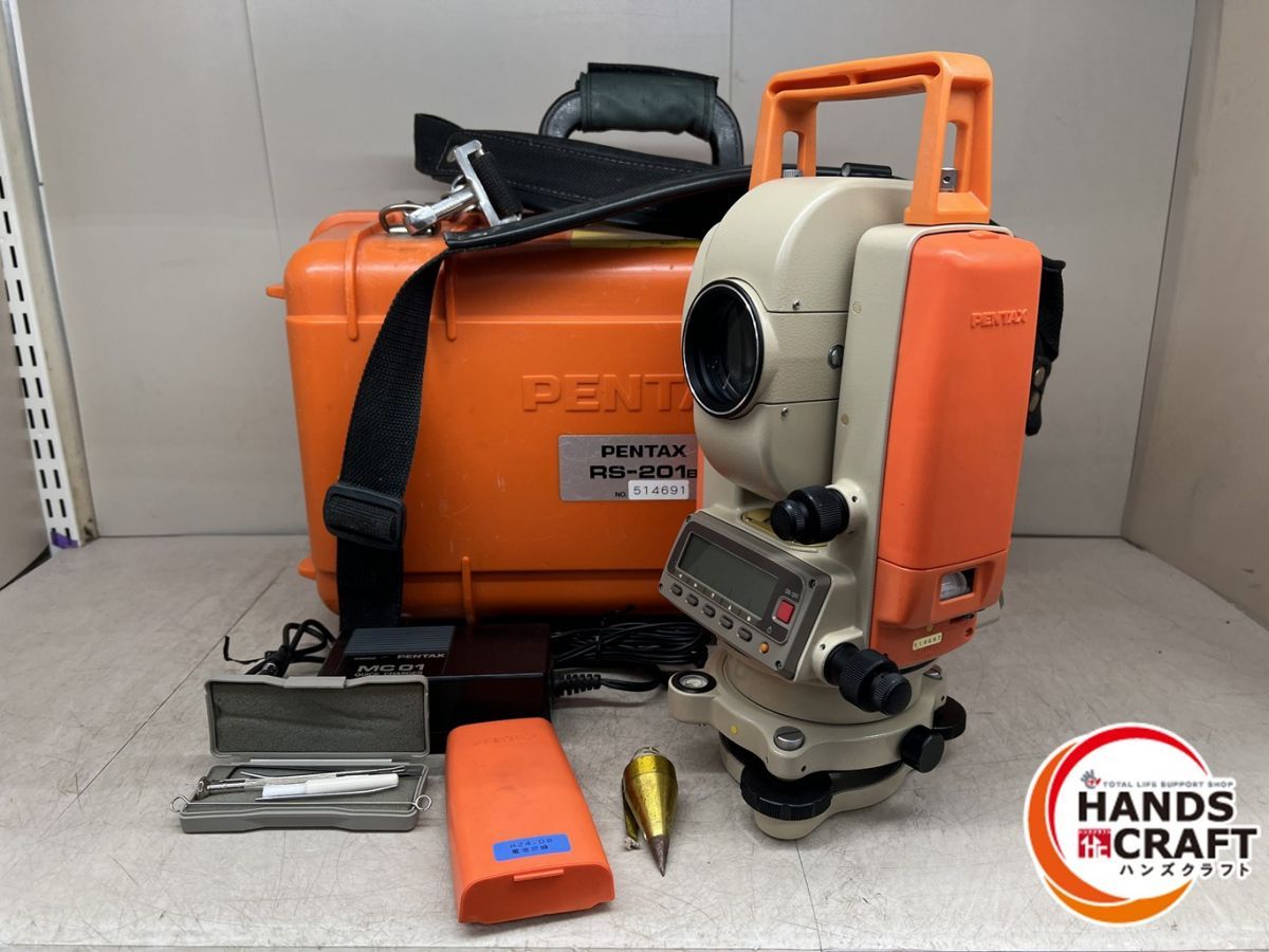 ♪ ジャンク品 PENTAX RS-201B トータルステーション バ2 ACアダプタ さげふり 工具付 ペンタックス 現状品