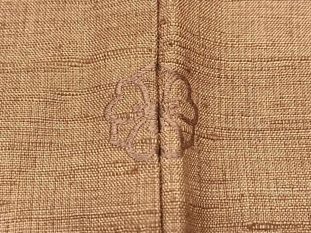 平和屋着物▽上質な紬 単衣 色無地 銀煤竹色 正絹 逸品