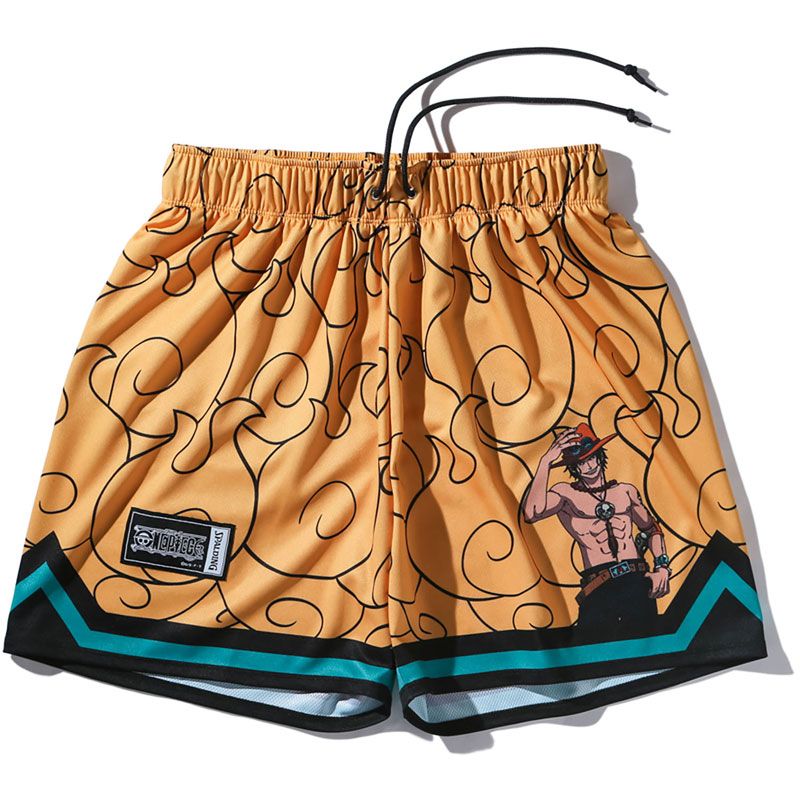 SPALDING スポルディング ジャージーショーツ ONE PIECE メラメラの実 バスケットボール プラクティスパンツ smp25108p-7200、オレンジ