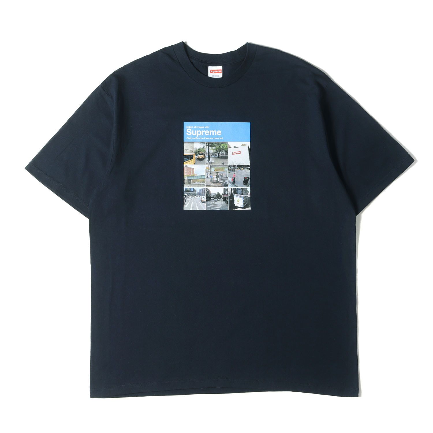 Supreme ネイビー Tシャツ Lサイズ フォトプリント