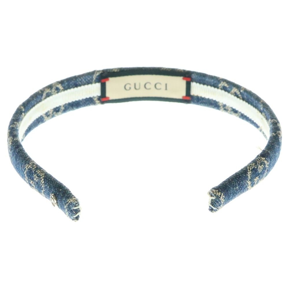 GUCCI (グッチ) GGデニム カチューシャ インディゴ ヘアバンド