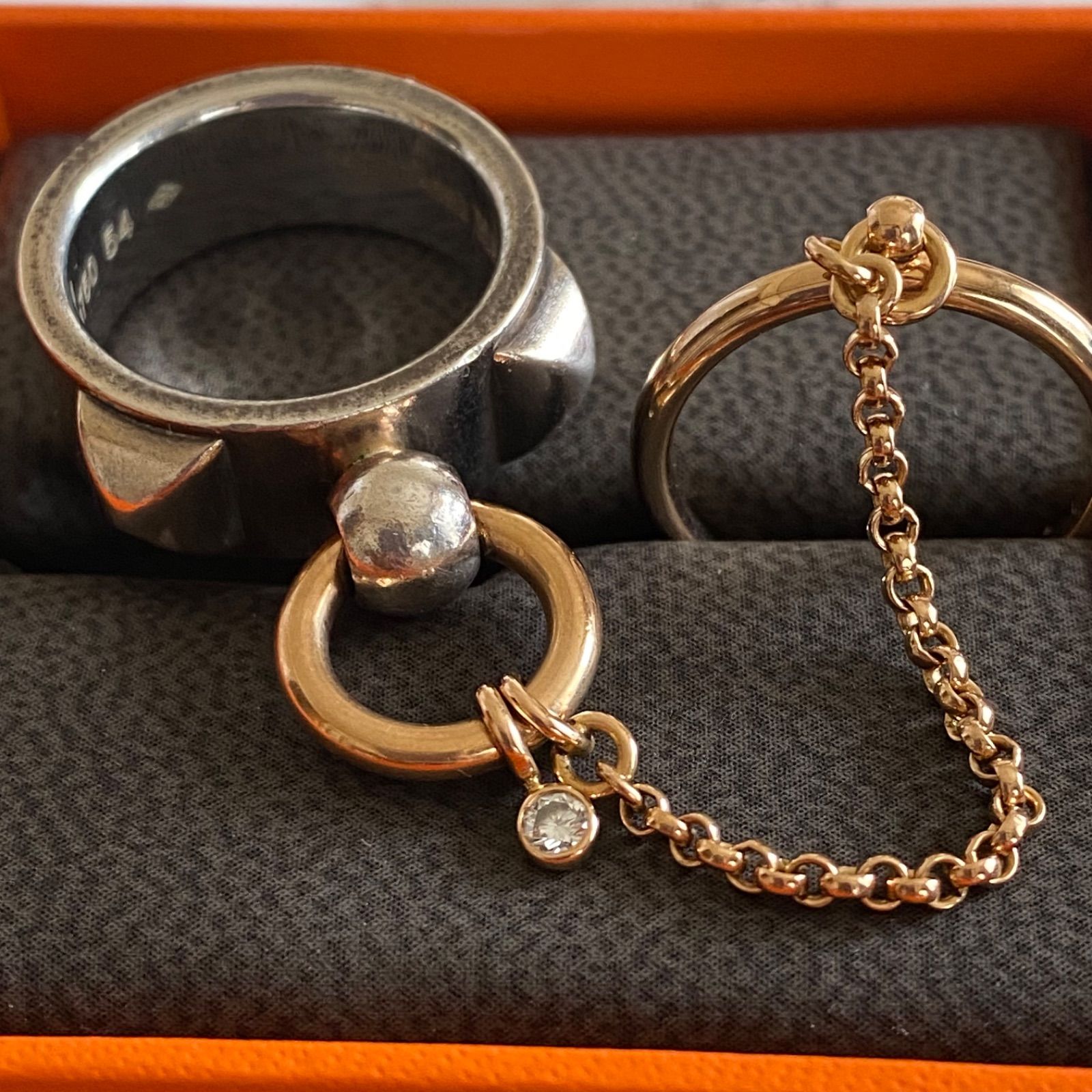 エルメス HERMES コリエ ド シアン ダイヤリング 750PG ダイヤモンド ...