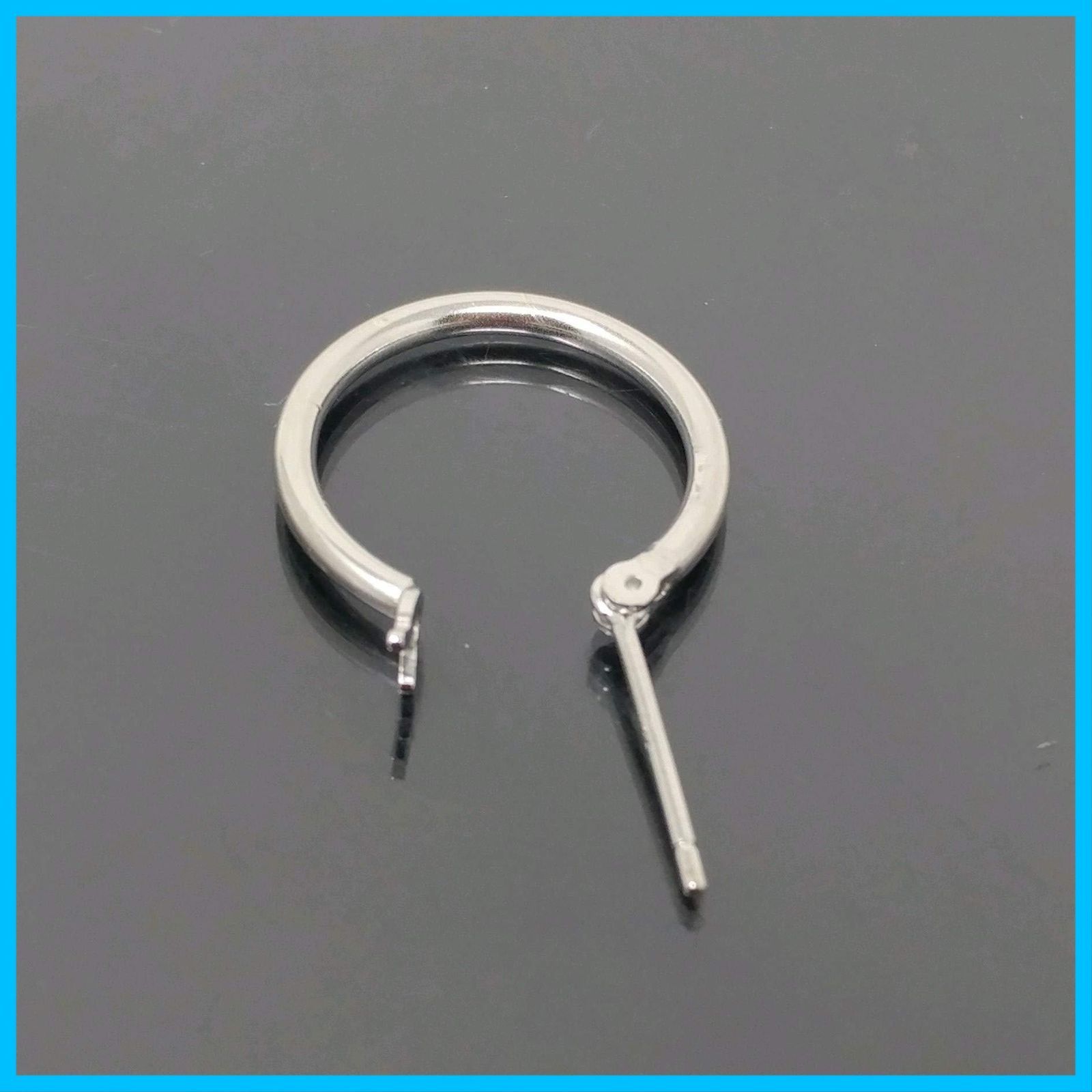 送料無料】Puente シルバー925 フープピアス 14mm シルバー