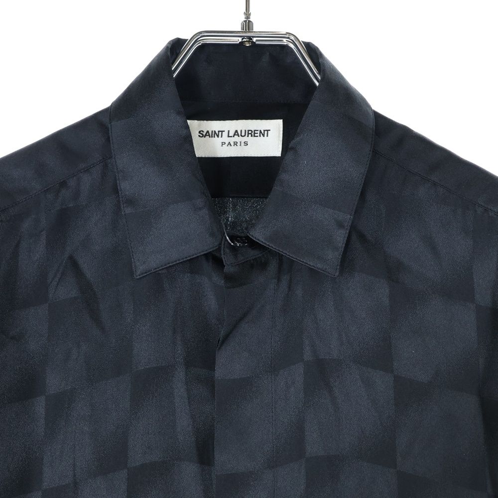 SAINT LAURENT PARIS (サンローランパリ) ブロックチェック シルク長袖