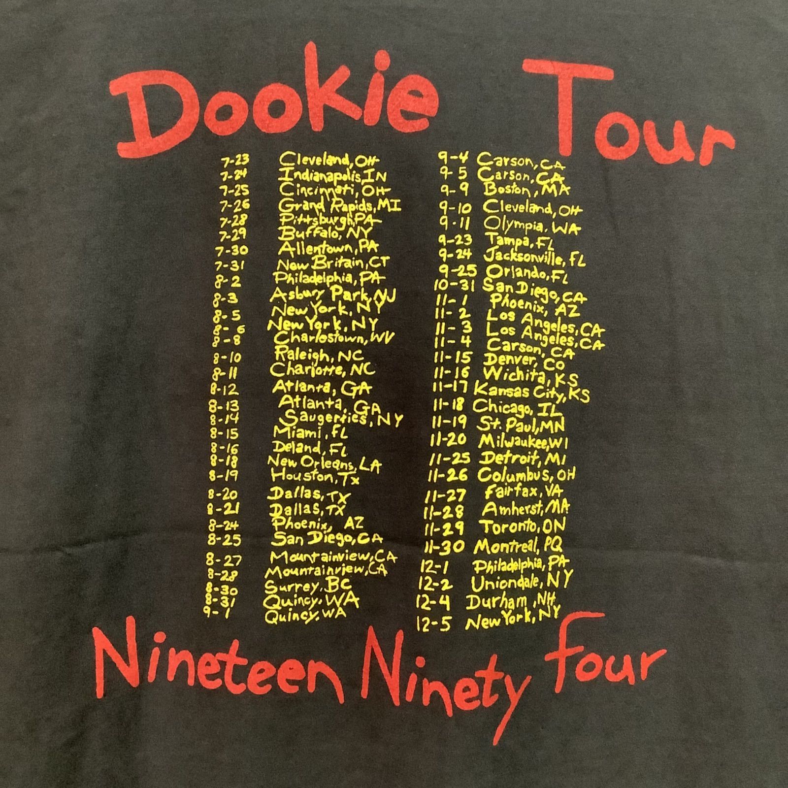 Tシャツ XLサイズ GREEN DAY Dookie Tour 1994 グリーンデイ BROCKUM