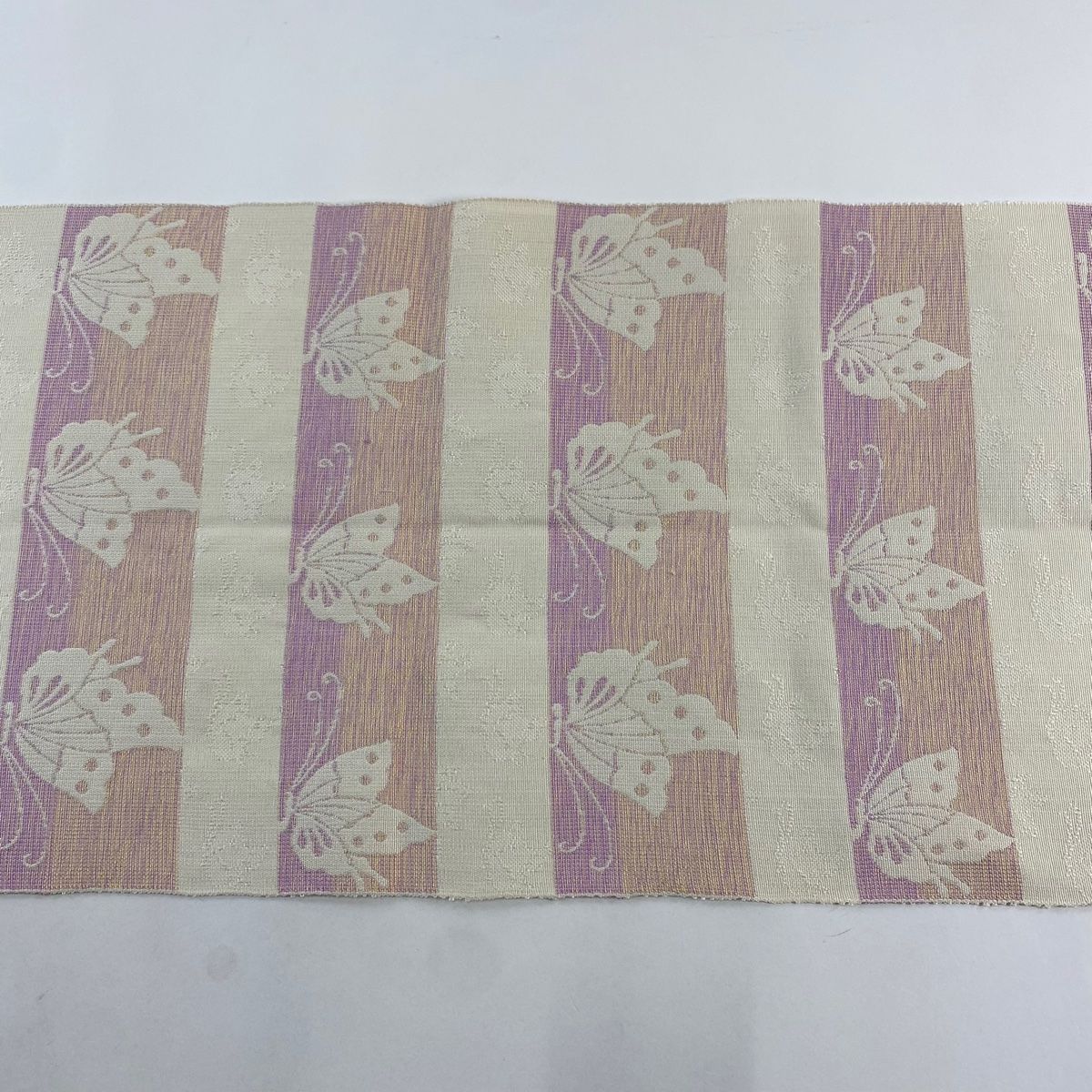 美品】 名古屋帯 秀品 やまと 松葉仕立て 八寸名古屋帯 蝶 茶色 正絹