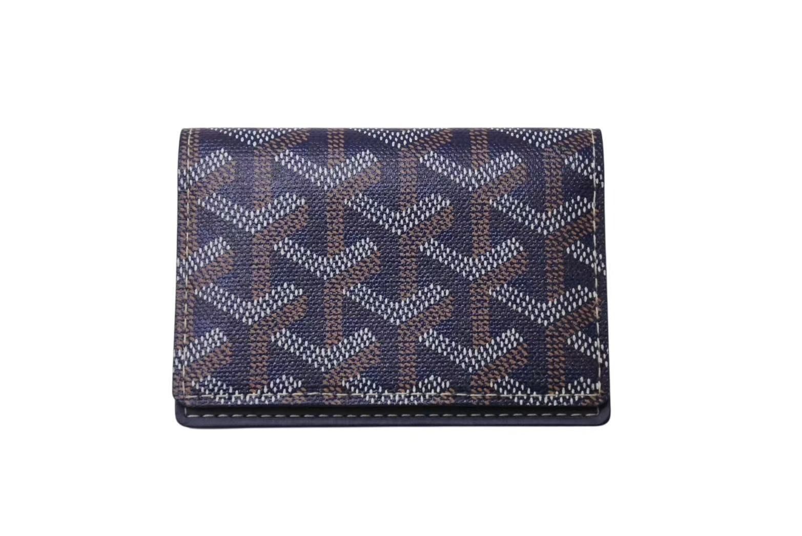 GOYARD ゴヤール マルゼルブ カードケース ブラウン ネイビー PVC レザー MALESHPMLTY01CL01X 4b002578