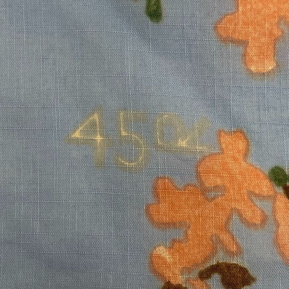 45R 綿麻フラワービッグ風呂敷 美品 45R フォーティーファイブアール 綿麻のフラワービッグ