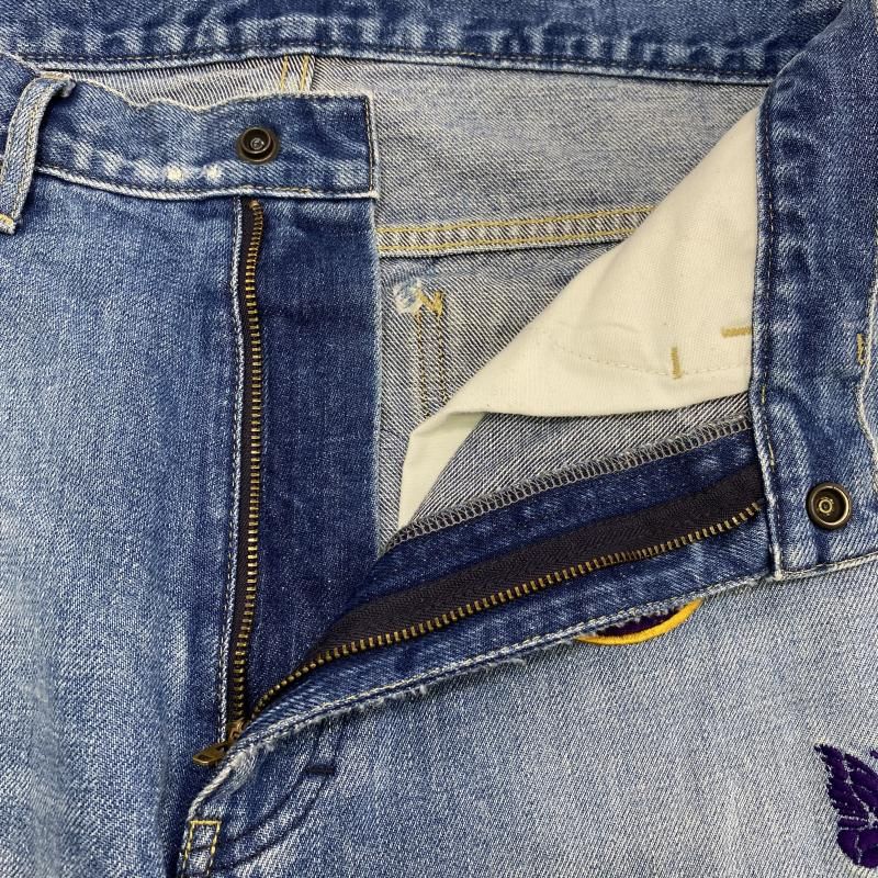 中古】Needles Needles KP139 ASSORTED PATCHES STRAIGHT JEAN