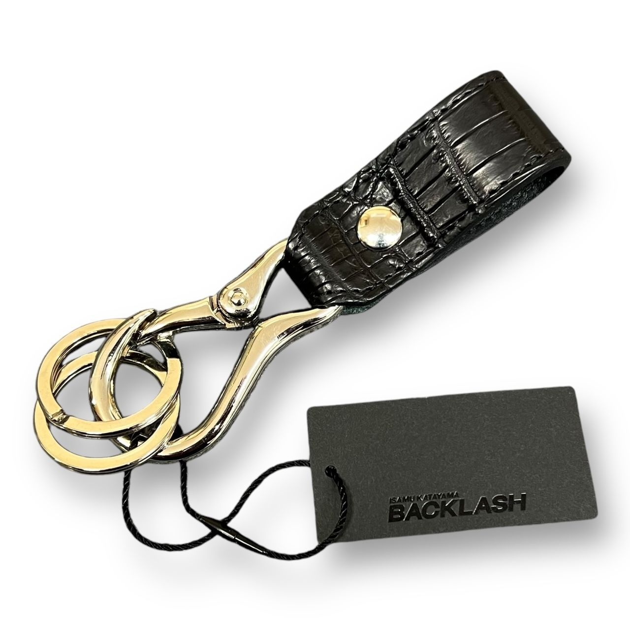 定価22000円 新品 ISAMU KATAYAMA BACKLASH 墨染めクロコ キーホルダー