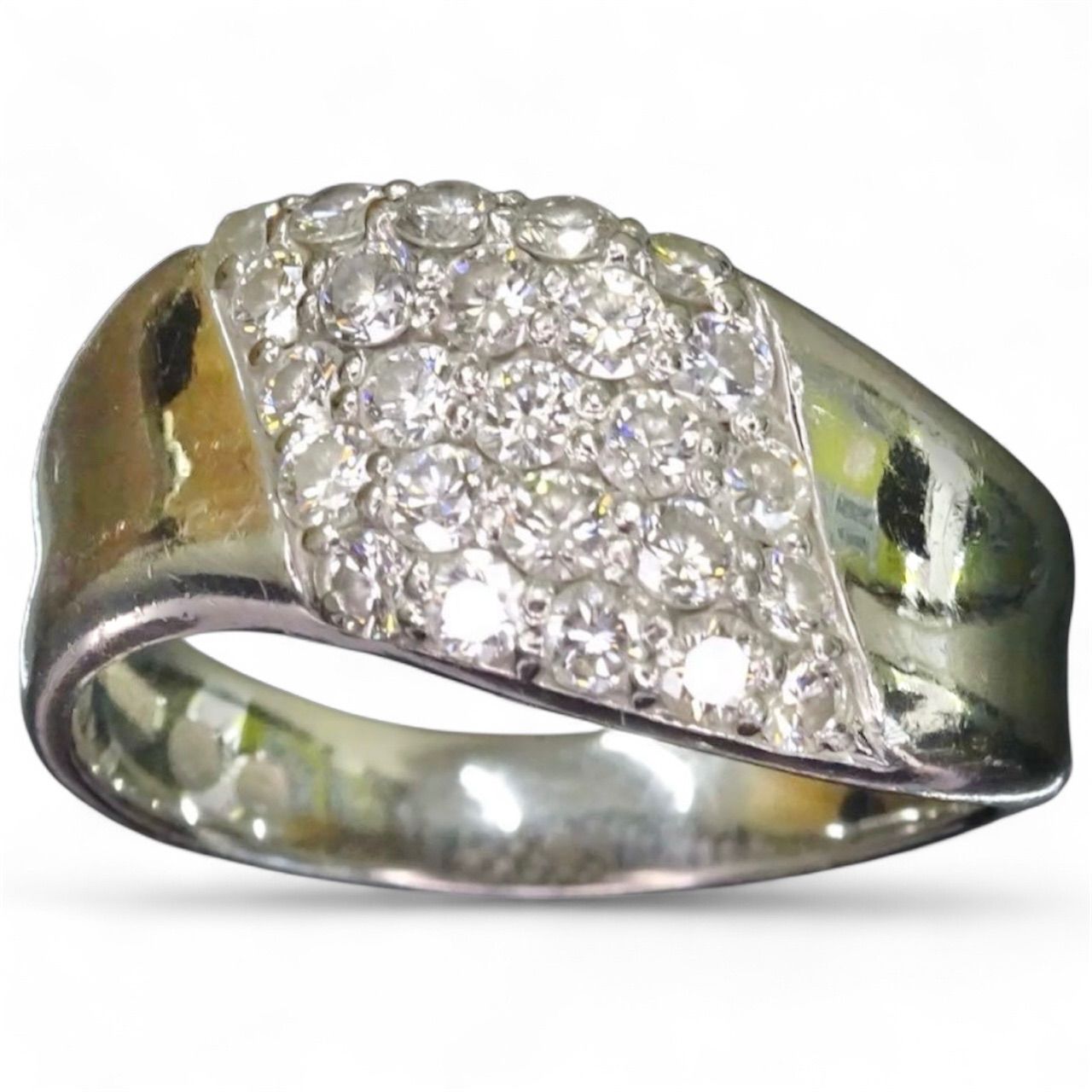 プラチナ pt900 三越ジュエリー 天然ダイヤモンド 1.00ct 幅広 