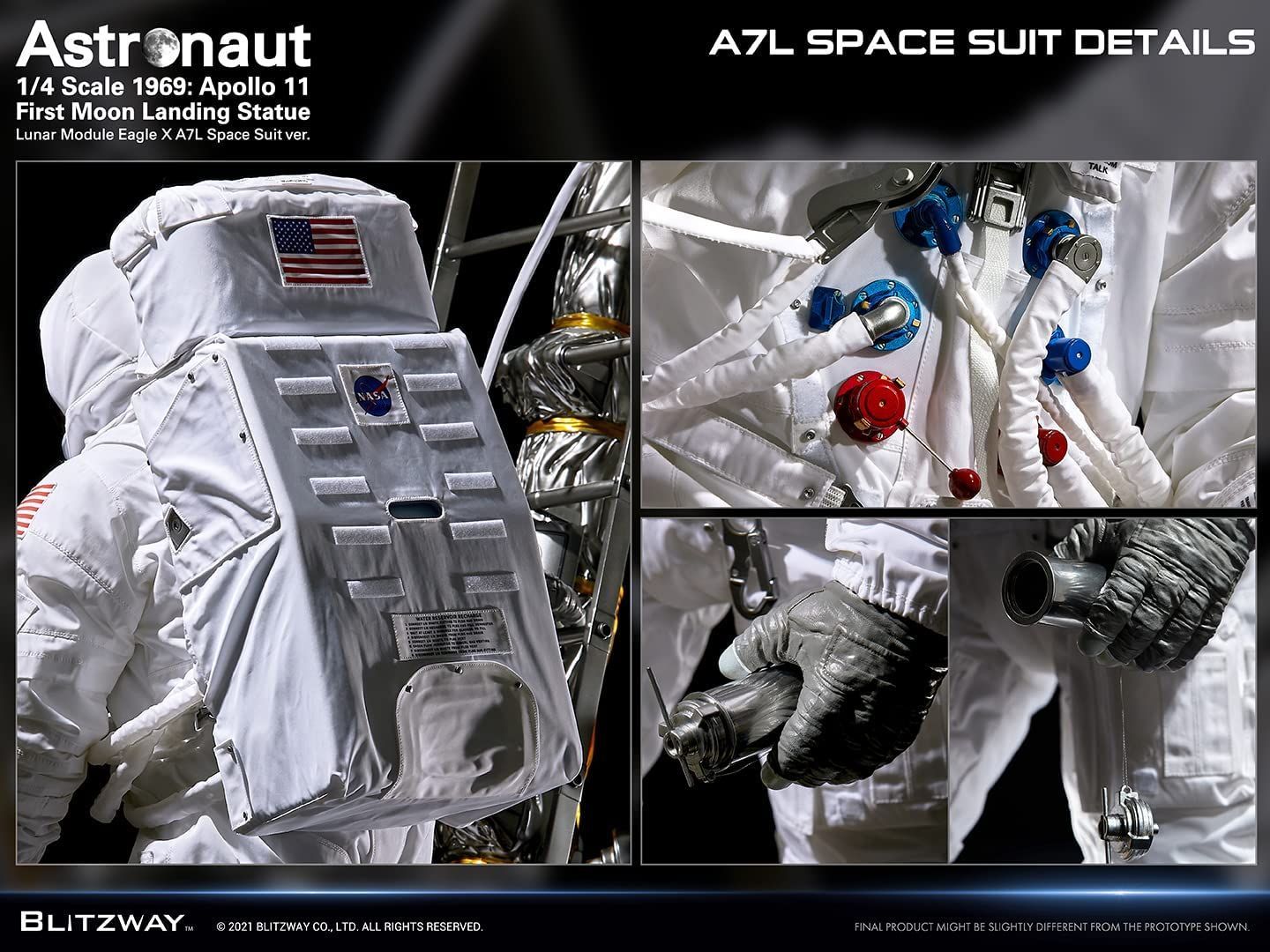 BLITZWAY ザ・リアルシリーズ 1/4スケール 宇宙飛行士 アストロノーツ ISS EMU A7Lスーツ アポロ11号  スパーブスケールスタチュー BW-SS-20201