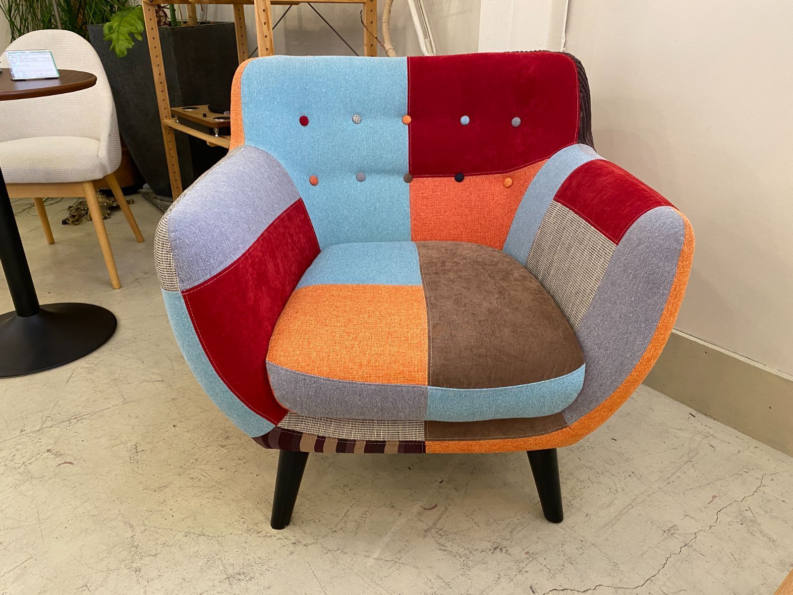 ナビア パッチワークソファー 一人掛け シングル カラフル Francfranc