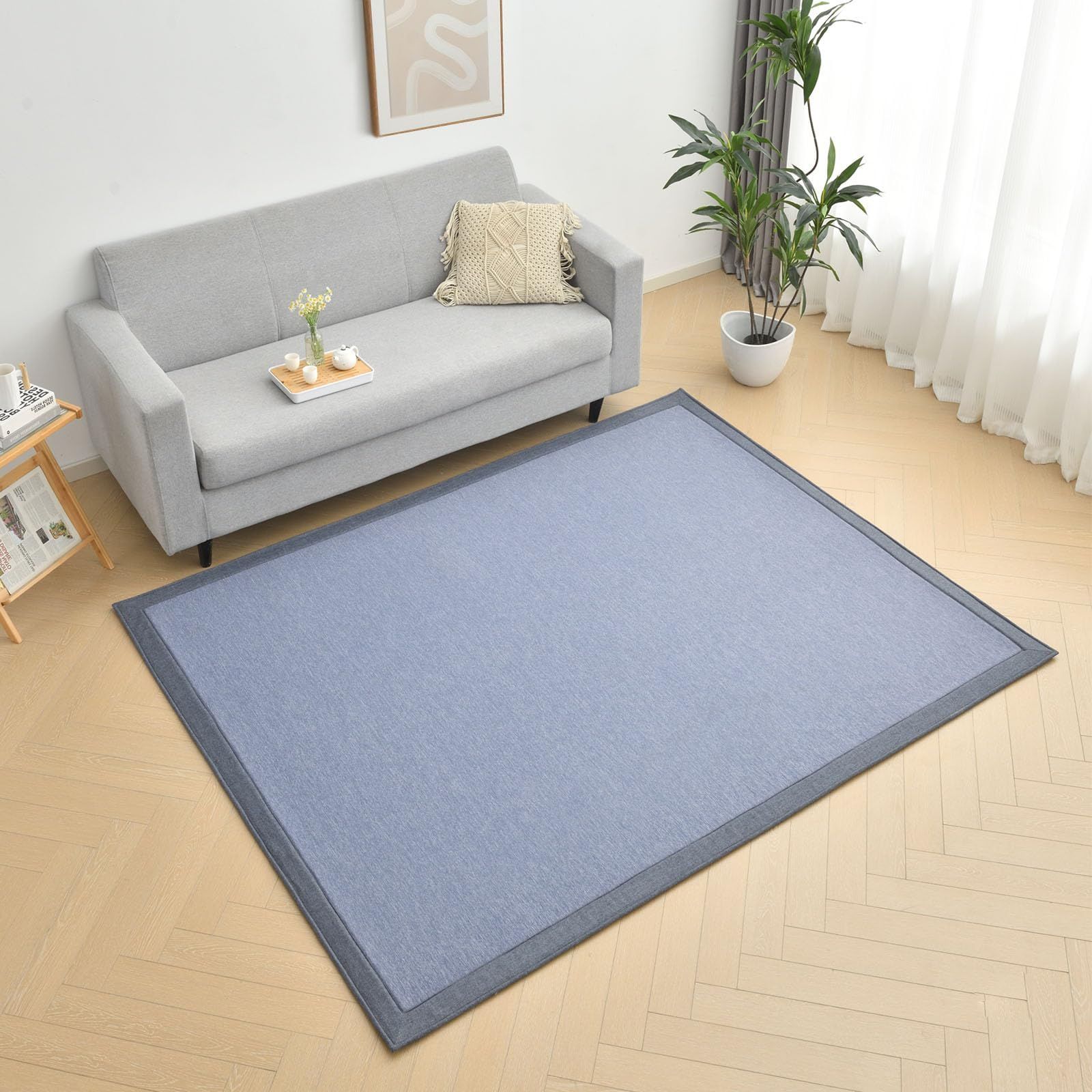 aicomri カーペット 夏用 ラグマット 接触冷感 ラグ 厚手 13 mm 約185×240 cm 3畳 洗える 夏 ひんやり 洗える 防水 滑り止め付 じゅうたん 防ダニ 防臭 涼しい らぐまっと aicomri カーペット 夏用 ラグマット 接触冷感 ラグ 厚手 13 mm 約185×240
