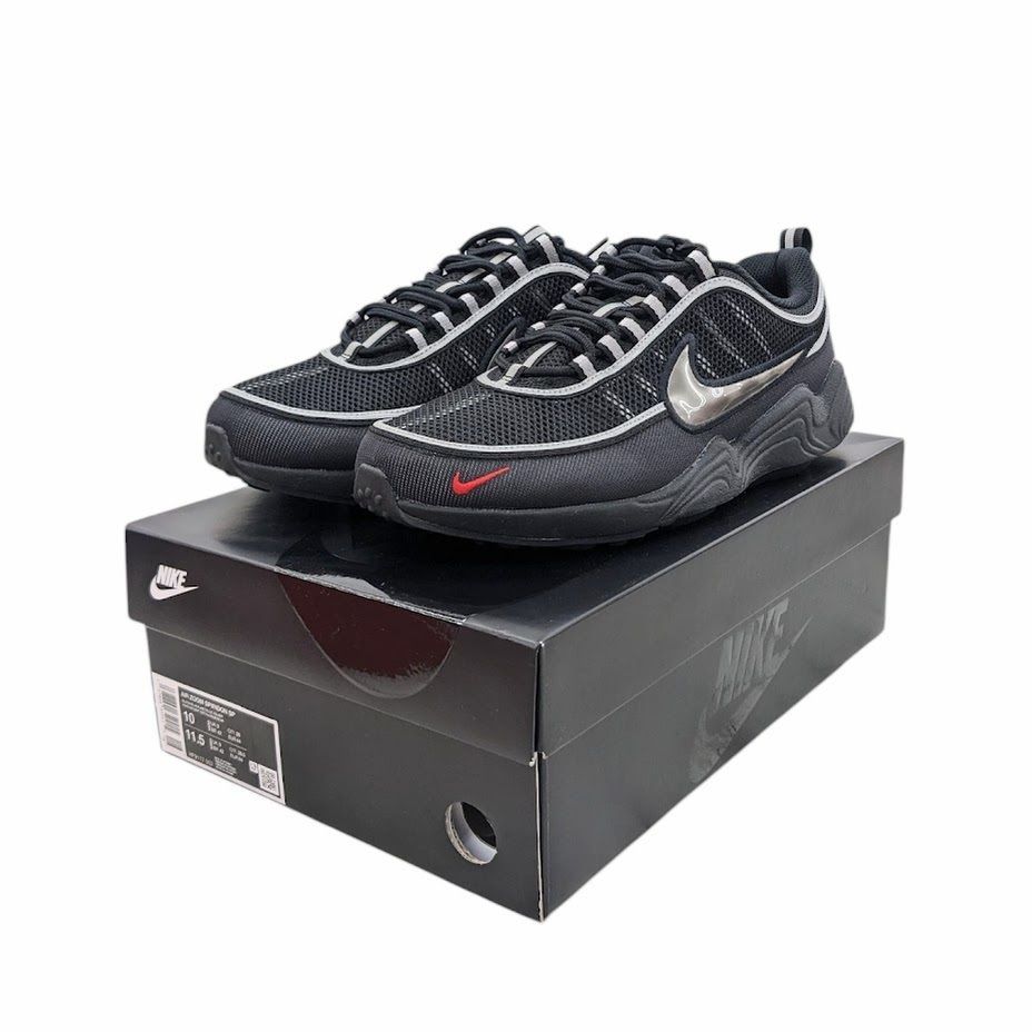 美品 NIKE AIR ZOOM SPIRIDON SP BLACK/BLACK-METALLIC SILVER