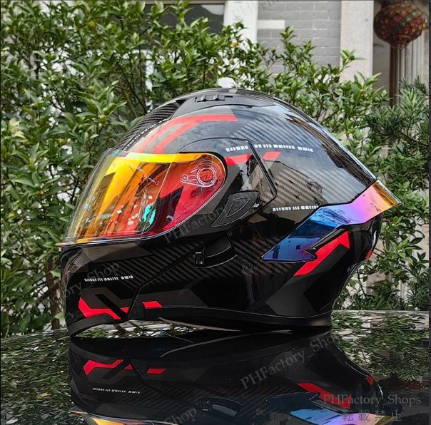 フルフェイスヘルメット ダブルレンズ バイク ヘルメット DOT承認 バイクヘルメット シールドヘルメット シールド色選択 高耐久性 安全性 通気性 男女兼用 バイク用 おしゃれ ライトブラック＆レッド A27