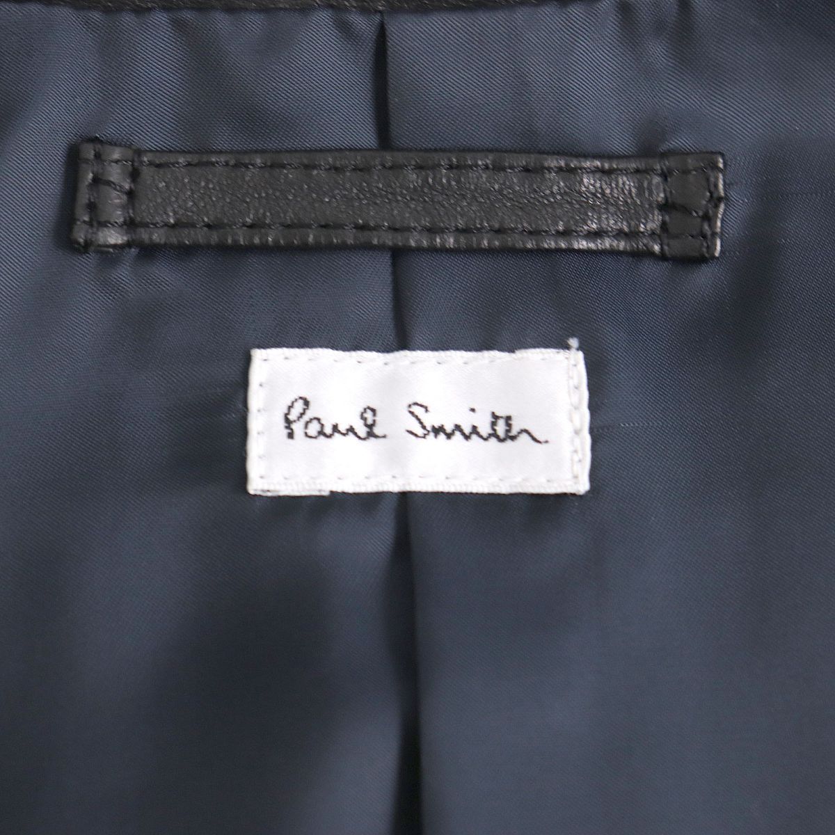 極美品◆Paul Smith ポールスミス ジップアップ ラムレザージャケット/ブルゾン ブラック M 正規品 タグ付き メンズ
