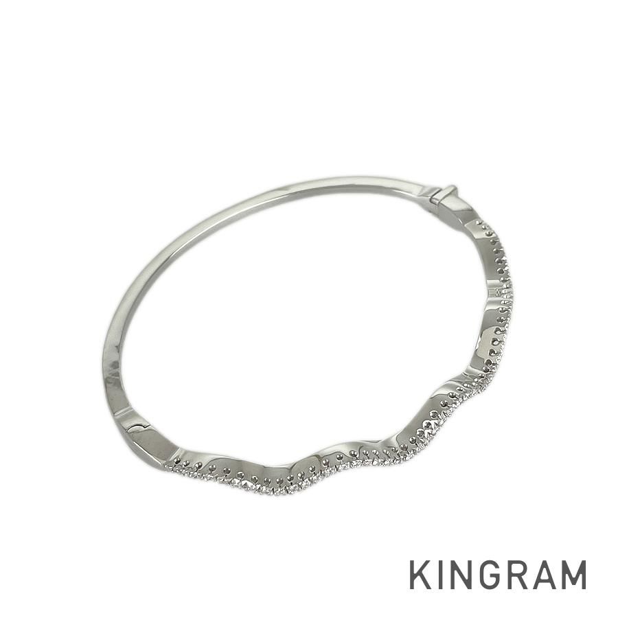 スタージュエリー STAR JEWELRY ブレスレット K18WG ダイヤモンド ウェーブ クリーニング済 sss【中古】