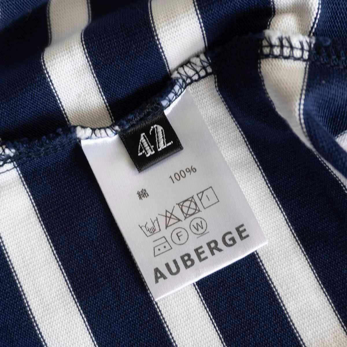 美品】 AUBERGE 【BIG CHARLOTTE white×navy】42 ボーダーカットソー