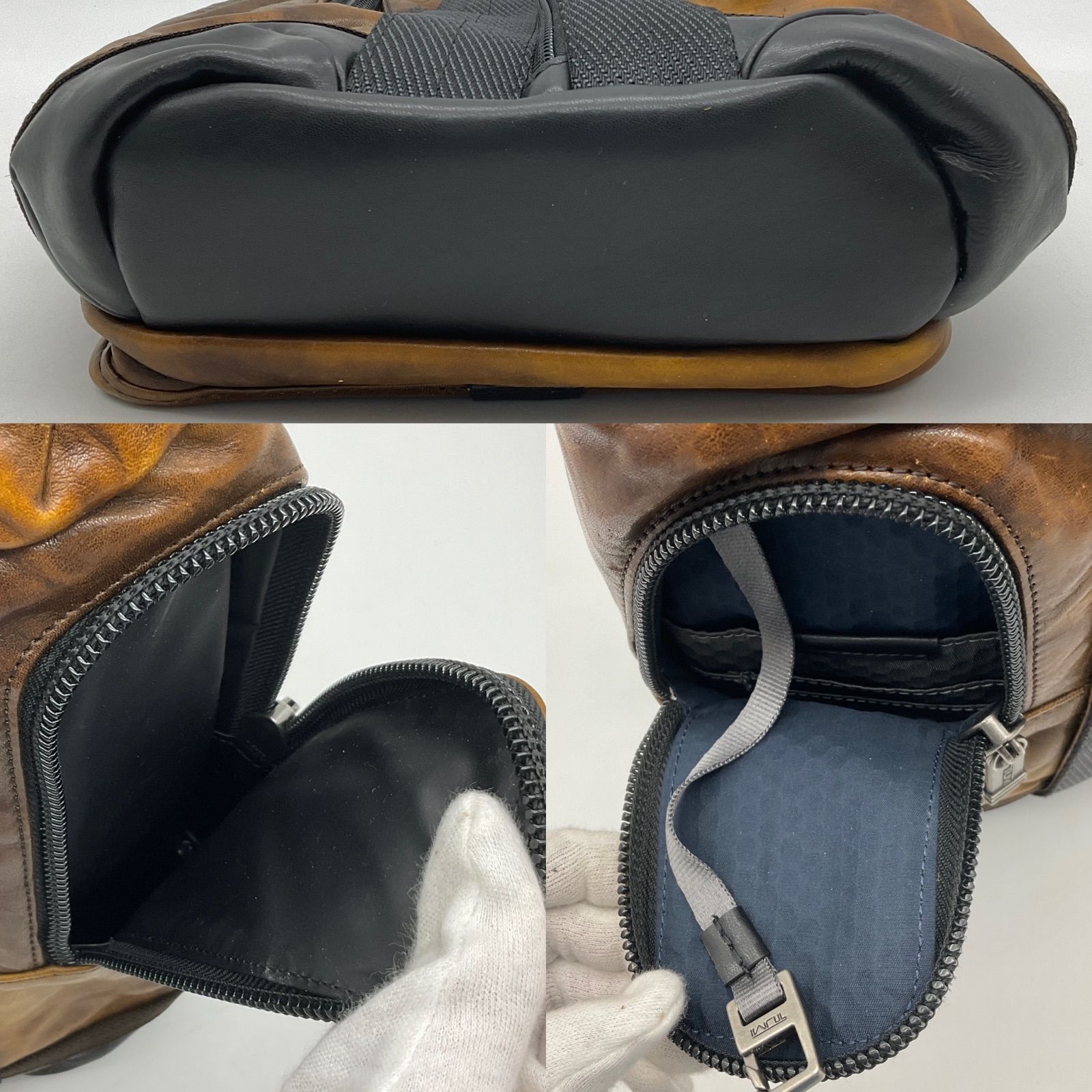 週末値下げ【美品】 TUMI トゥミ ボディバッグ レザー ブラウン TUMI