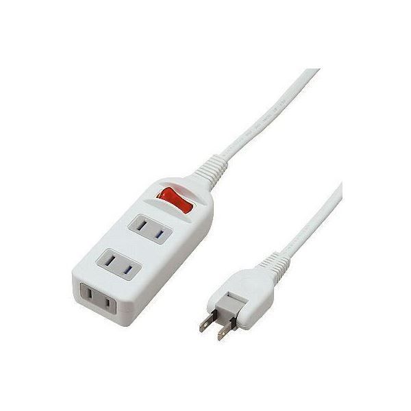 (まとめ)YAZAWA 耐トラシャッター 集中スイッチ付タップ3個口 Y02S315WH
