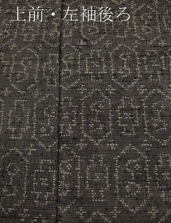 平和屋着物▽上質な紬 単衣 亀甲吉祥文 正絹 逸品 CAAW2846ut