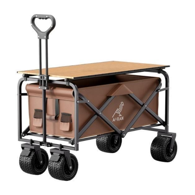 アウトドア ワゴン カーゴ キャリーカート 150L キャンプ用品 キャンピングカート ピクニックテーブル テーブルボード付き 折りたたみ式