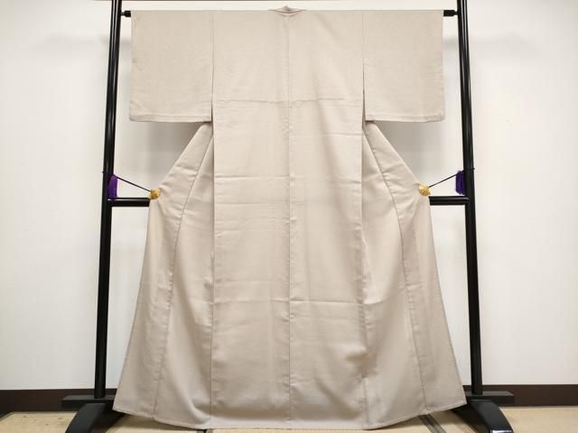 平和屋着物 上 東京友禅 熊谷好博子 色無地 単衣 菱地紋 白茶色地 さんび謹製 洗える着物 CYAA3348s5