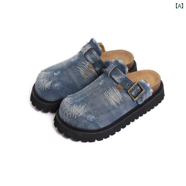 26 秋冬 コーデ メンズ 服 シンプル ファッション オシャレ 大人 かっこいい 大きいサイズ ストリート 紳士服 レトロ ダメージ加工 デニム カジュアル ハーフ スリッパ レディース 靴 アウターウェア