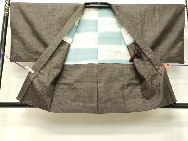 平和屋着物○男性 本場大島紬 アンサンブル 格子 正絹 逸品 DAAT1097tw