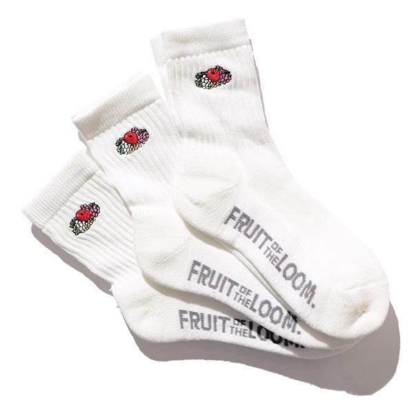 フルーツオブザルーム【FRUIT OF THE LOOM】16309000 フルーツロゴ刺繍クオーターソックス 靴下 23-25cm ショートソックス ハーフソックス ソックス レディース 3色セット