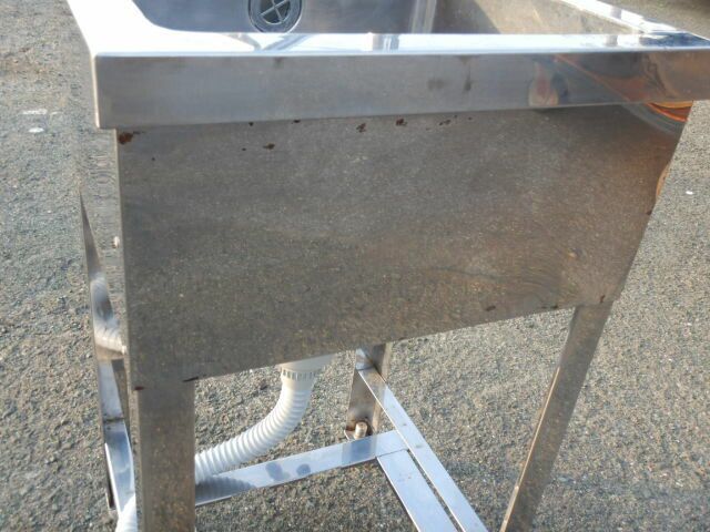業務用 ステンレス 1槽 シンク W450 D450 H800ｍm 厨房 槽内寸W37D33深22cm 前面さび W45cm