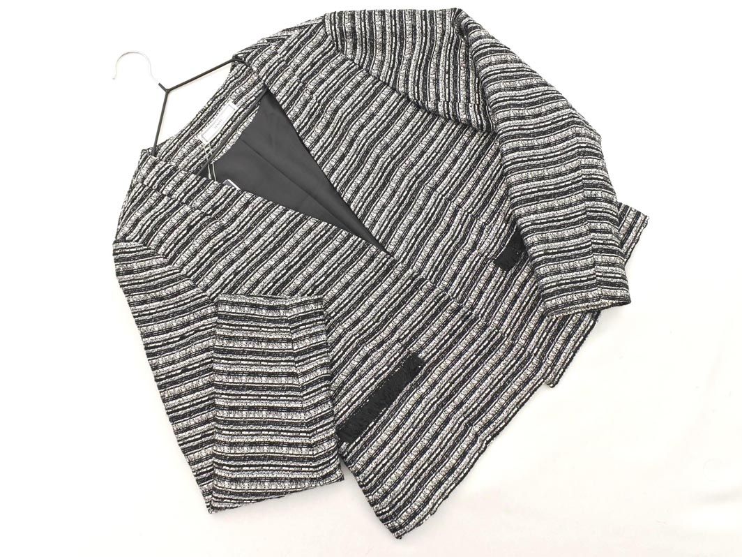 FENNEL フェンネル セットアップ ジャケット スカート スーツ sizeF|黒xシルバー ◎レディース