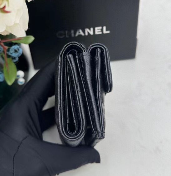 CHANEL シャネル フラップ コンパクトウォレット 折り財布 ブラック 黒