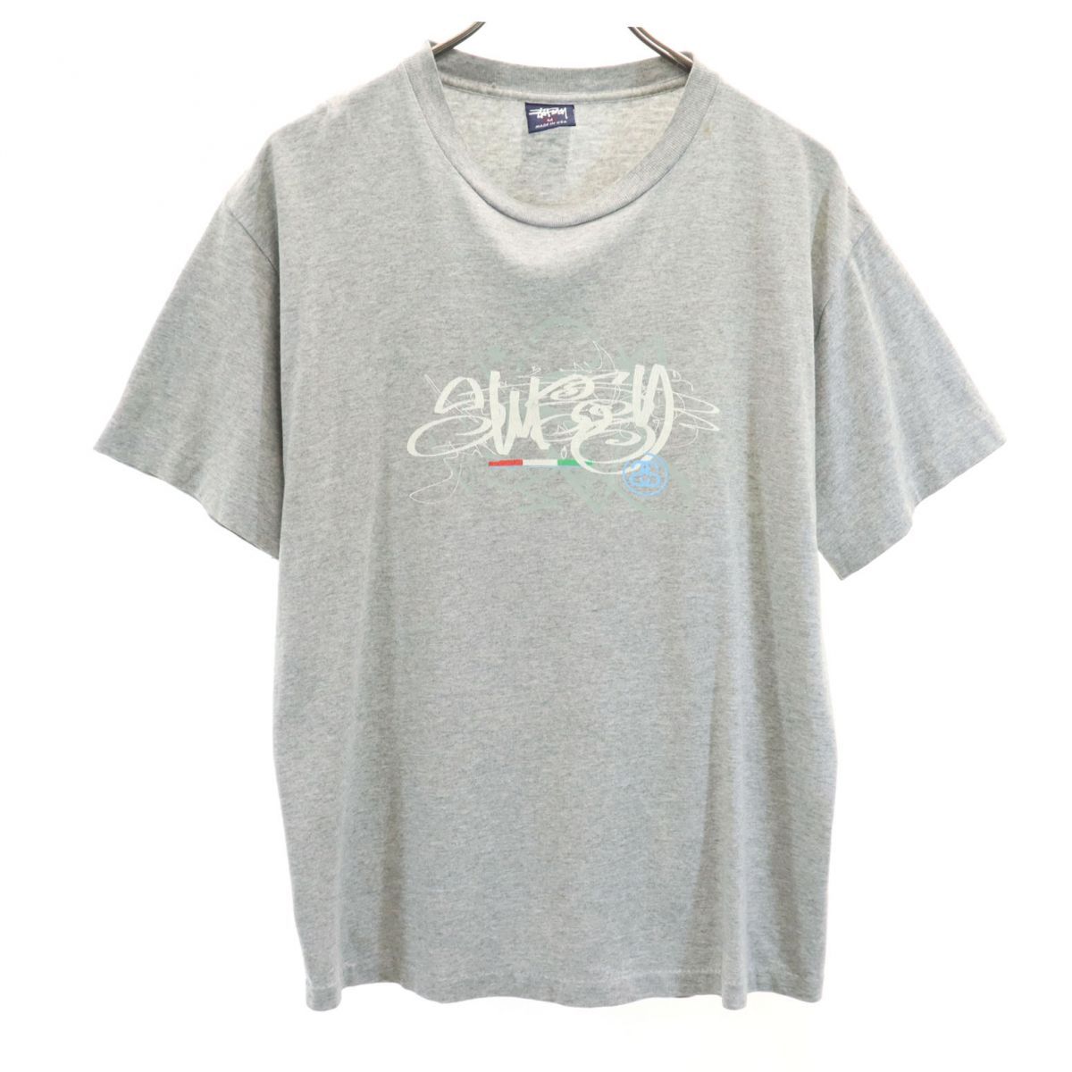 【即日発送】Stussy 90s old タグ グレー Tシャツ M ステューシー 90s USA製 オールド 紺タグ プリント 半袖 Tシャツ
