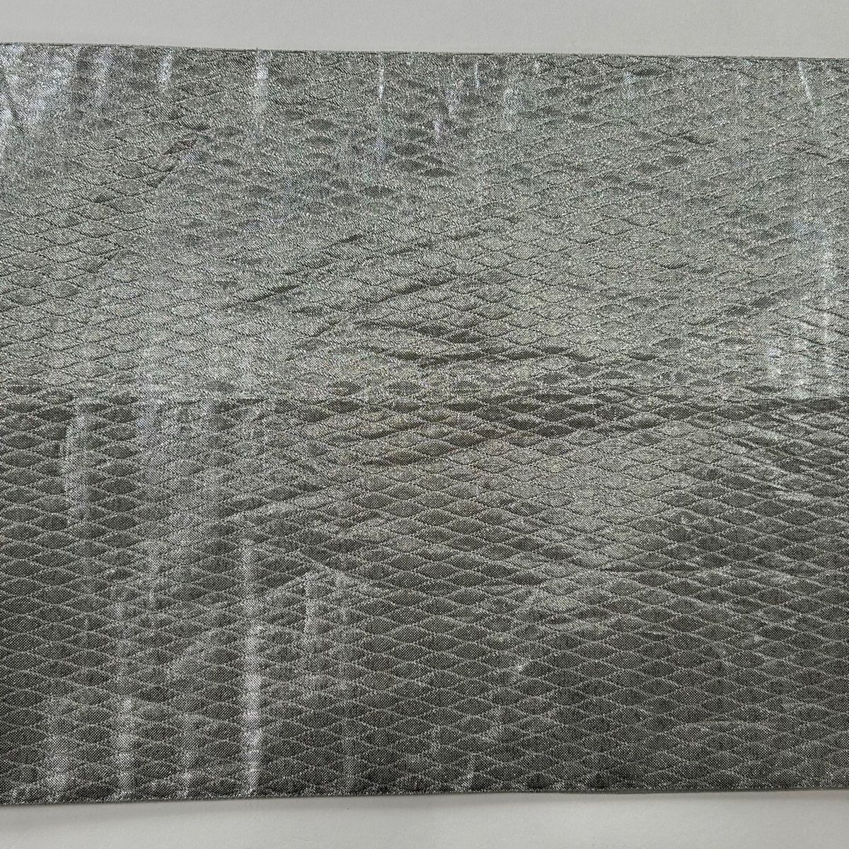 袋帯 美品 秀品 花鳥 雪輪 金銀糸 箔 銀色 六通 正絹 【中古