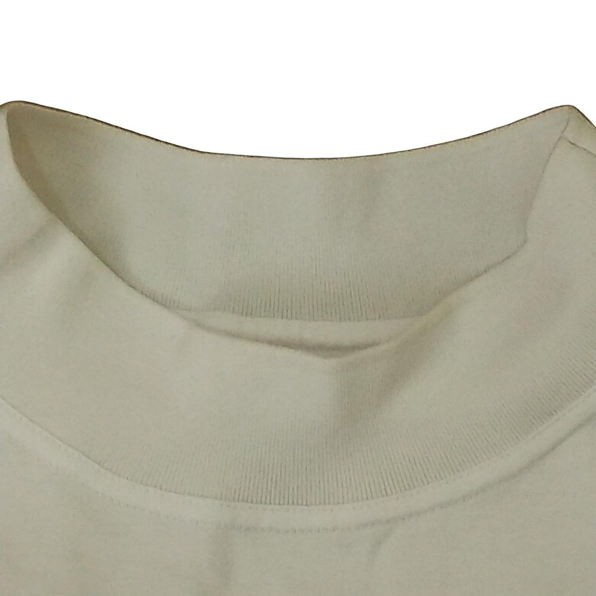  エルメス 半袖Tシャツ サイズ36 S レディース カルトゥッシュ モックネックTシャツ 白×ダークネイビー ハイネック 2025 SS 半袖(Tシャツ) Tシャツ カットソー