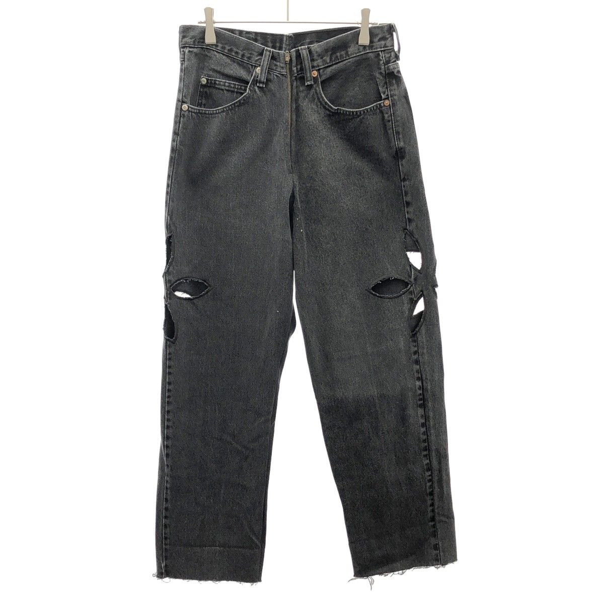77circa ナナナナサーカ circa make petal embroidery denim pants フラワーカットリメイクデニムパンツ ブラック