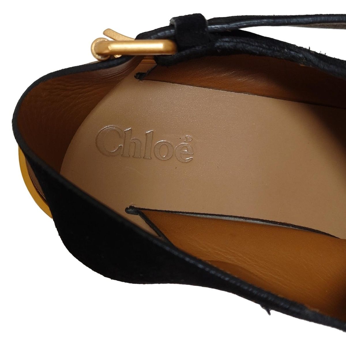  Chloe クロエ サンダル レディース - 黒×ベージュ ウェッジソール サンダル サンダル ミュール