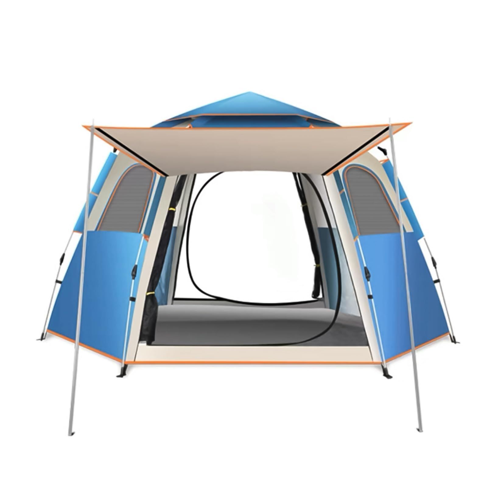 ワンタッチ六角形テント 2～4人用 折りたたみ 軽量 UVカット 防蚊