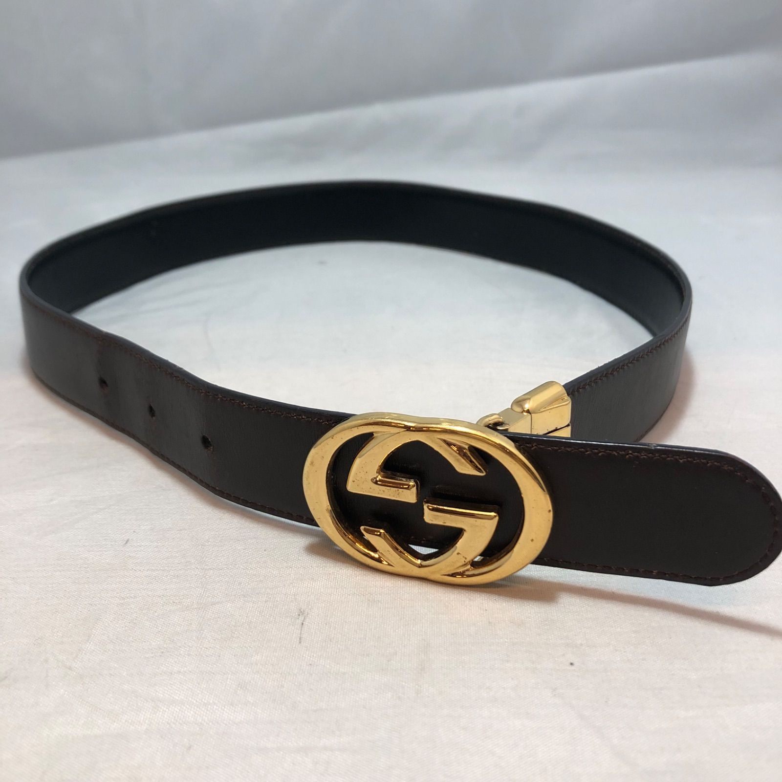 02m0834 GUCCI グッチ ベルト インターロッキングG リバーシブル