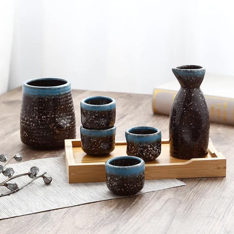 唐津焼 おちょこ6セット 唐津焼 青斑唐津 片口 酒器 CR-8