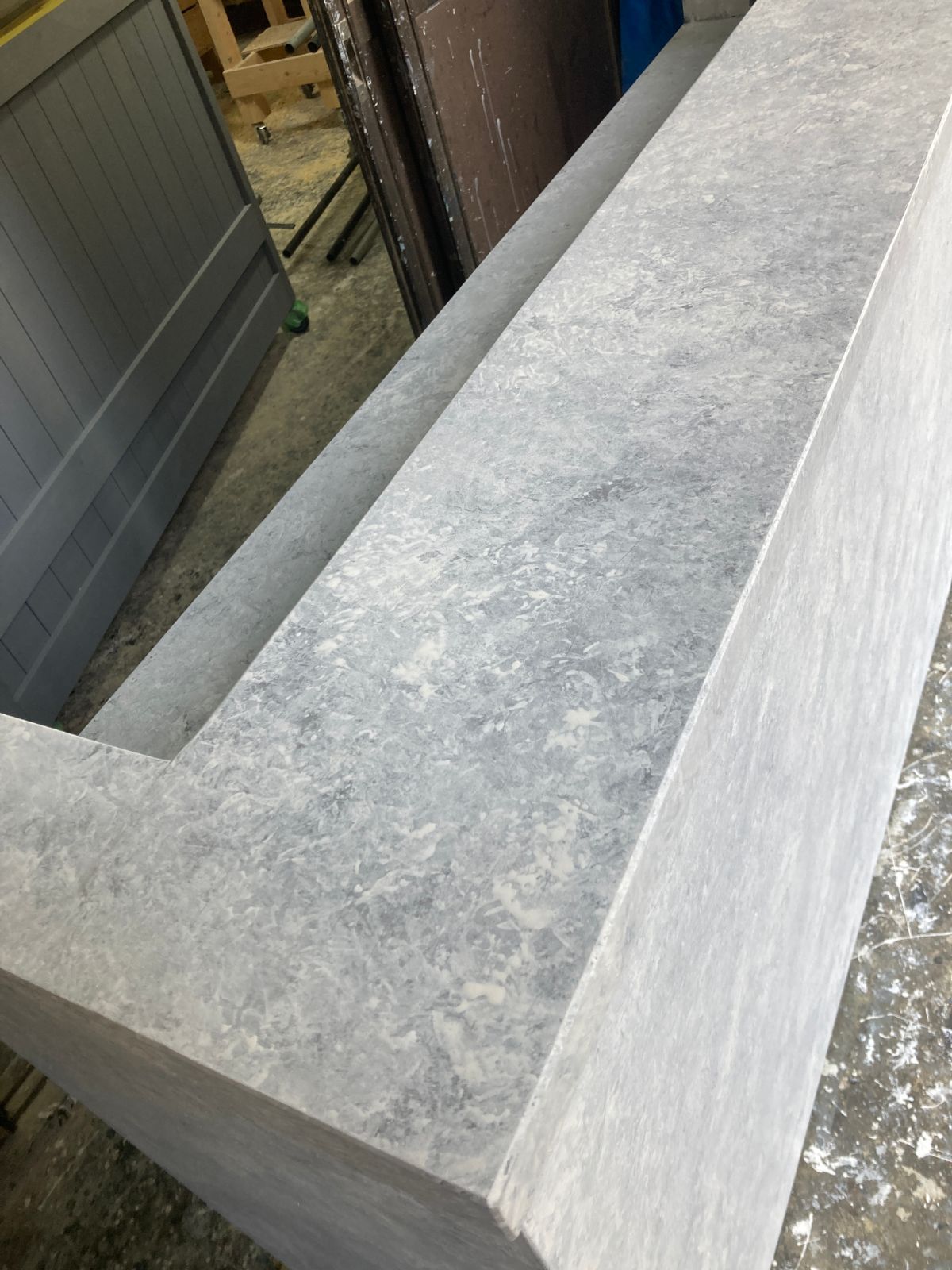 カウンターテーブル ホワイト ストーン調 カウンターテーブル ホワイト ストーン調