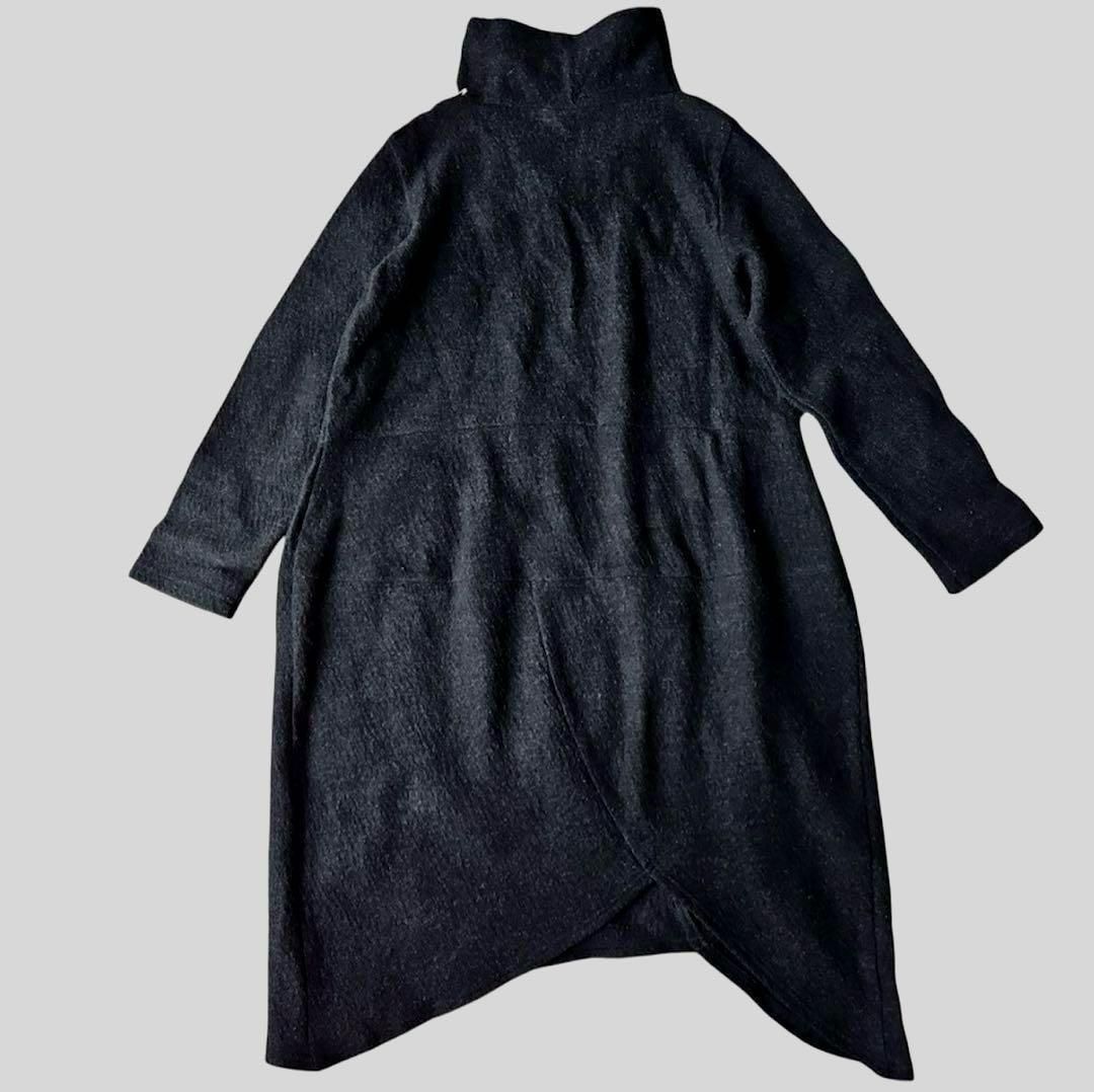 慈雨 ワンピース チュニック ウール 40 ジウ ダークグレー 変形