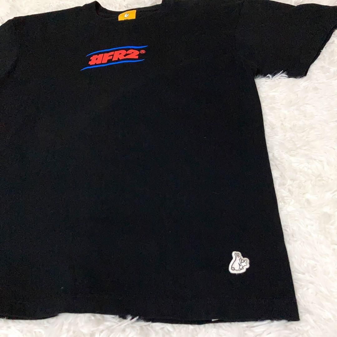 【美品】FR2 Tシャツ ビッグロゴ 兎 CAUTION 人気Lサイズ 黒. 美品】FR2 Tシャツ ビッグロゴ 兎 CAUTION 人気Lサイズ 黒
