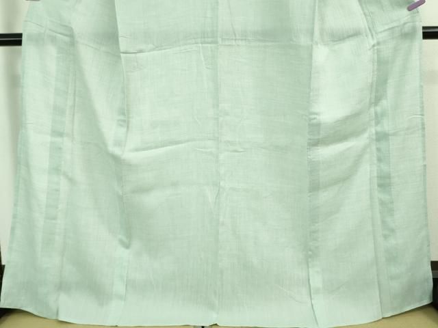 平和屋着物□極上 夏物 小千谷ちぢみ 色無地 白藍色 麻 逸品 未