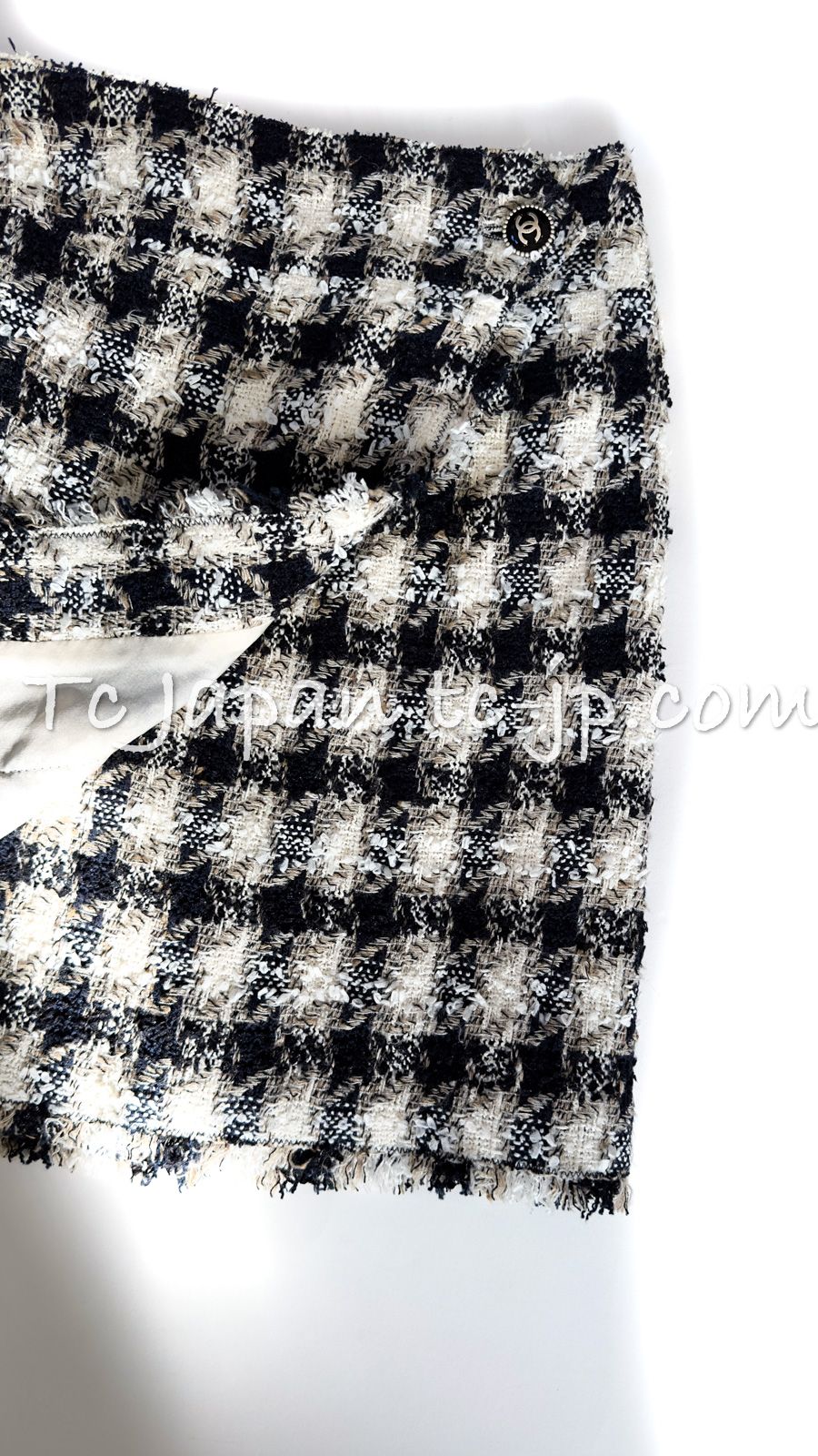 シャネル スカート CHANEL ホワイト ブラック 貴重レア 入手困難  