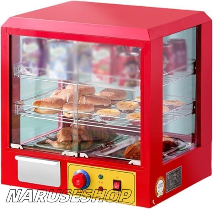 カウンタートップフードウォーマー商業ホットディスプレイケースパイウォーマー3D加熱ピザペストリーウォーマー温度ノブディスプレイキッチ